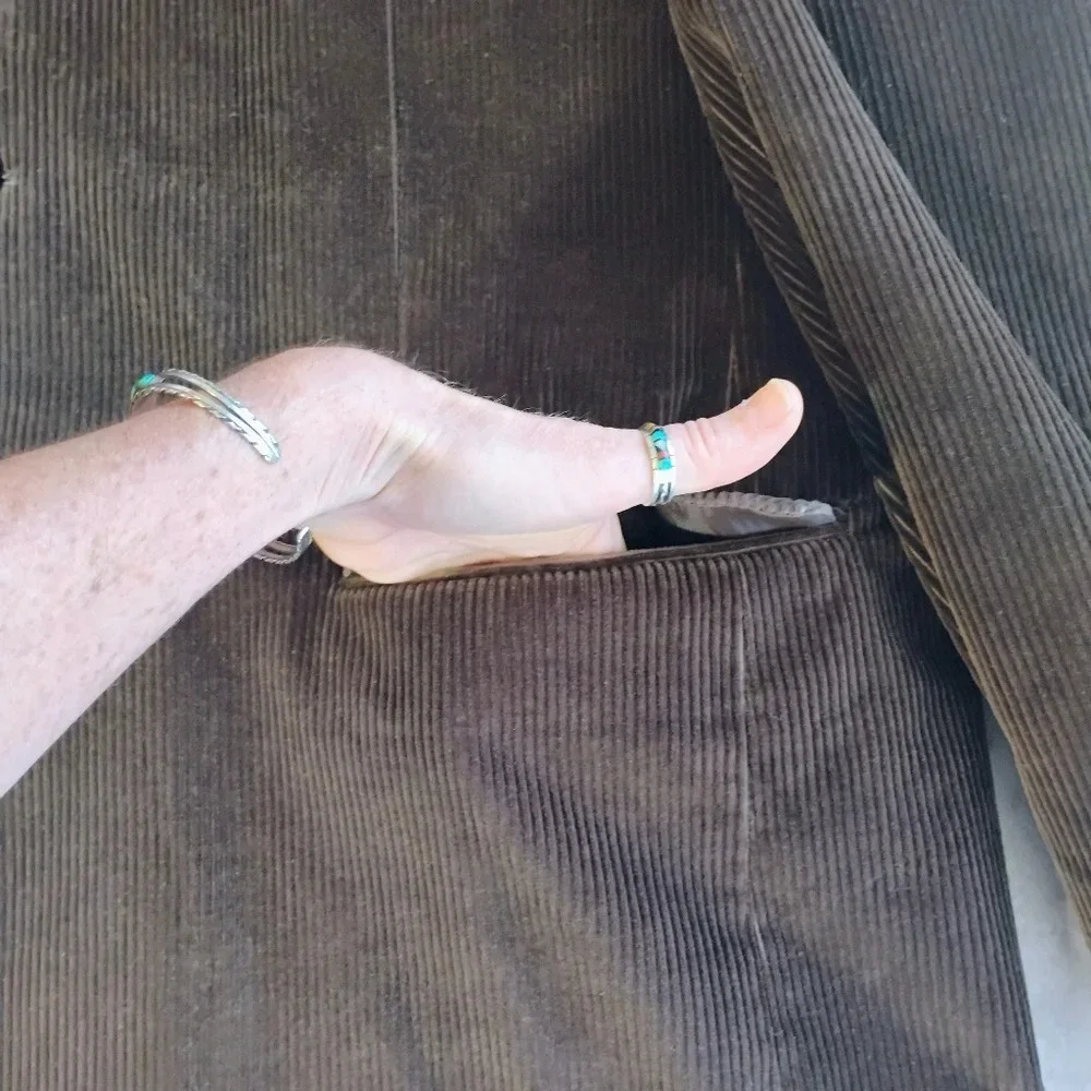 Meeting Street Chocolate Brown Corduroy Blazer Jacket‎ Academia Size 46 Long